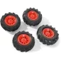 Mobile Preview: rollyTrac pneumatic tires - 2 pcs. 310x95 - 2 pcs. 325x110 - red