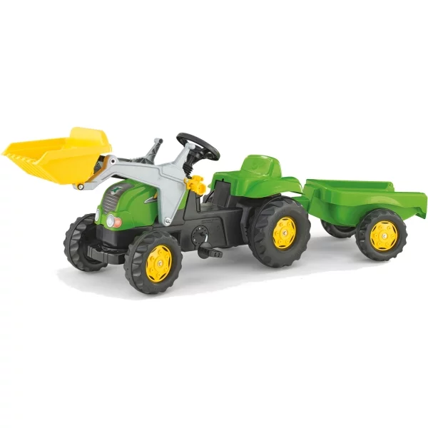 rollyKid-X green with loader and trailer
