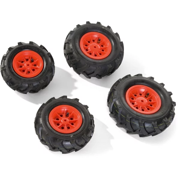 rollyTrac pneumatic tires - 2 pcs. 260x95 - 2 pcs. 325x115 - red