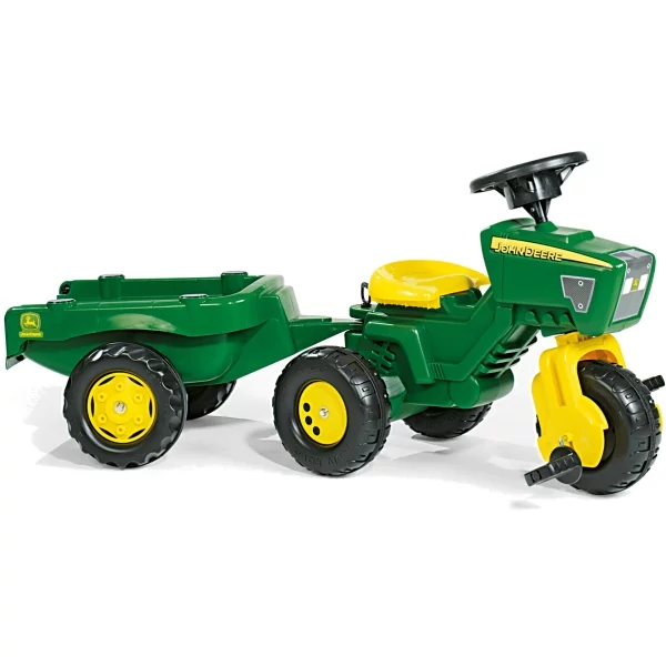 rollyTrac John Deere tricycle with sound and trailer