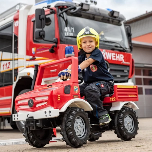 rollyUnimog Fire Feuerwehr mit Schaltung und Bremse